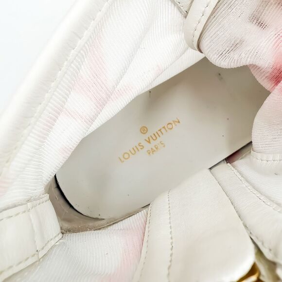 Louis Vuitton Stellar Sneaker Boot 37, 7 White Pink Monogram Mesh High Top - Picture 10 of 13